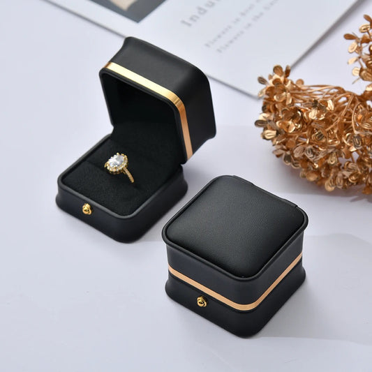 Gold trim ring box