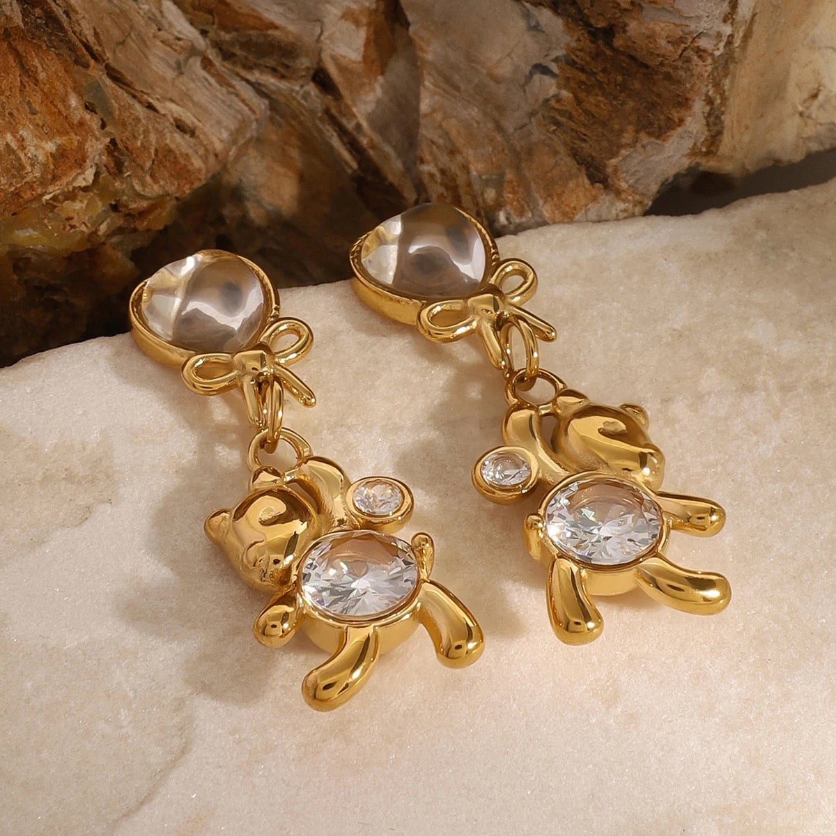 Beary Sparkly Earrings